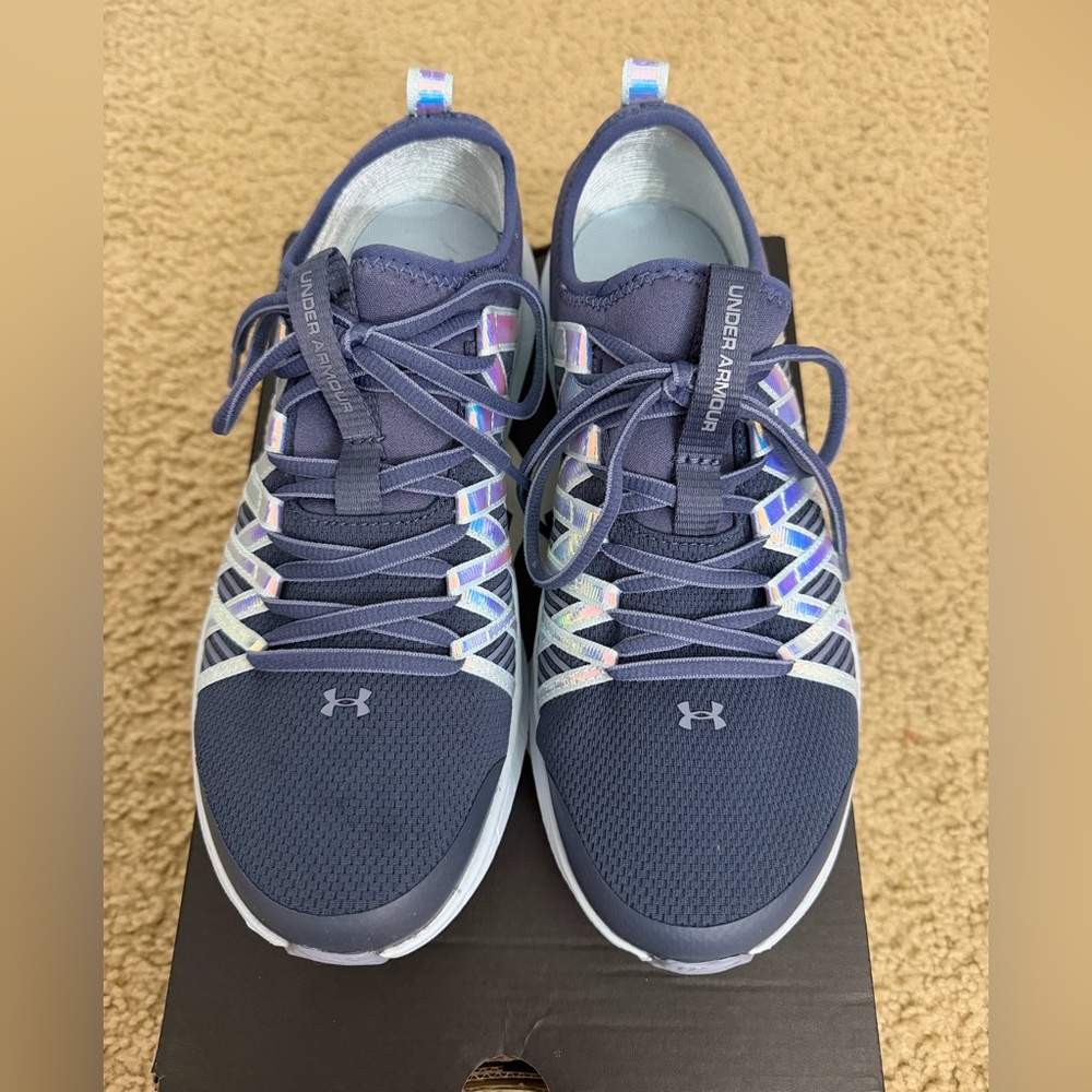 Under Armour Blue and White Sneakers